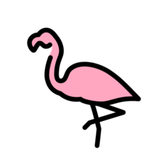 Bagaimana Flamingo emoji terlihat di Openmoji.