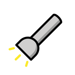 How Flashlight emoji looks on Openmoji.