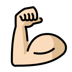 How Flexed Biceps: Light Skin Tone emoji looks on Openmoji.