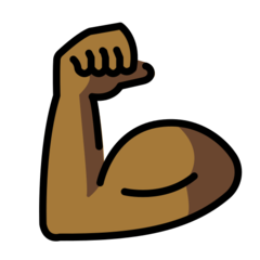 How Flexed Biceps: Medium-Dark Skin Tone emoji looks on Openmoji.