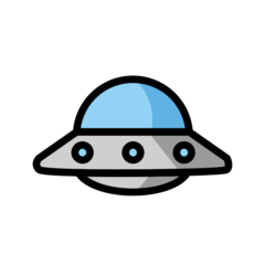 How Flying Saucer emoji looks on Openmoji.