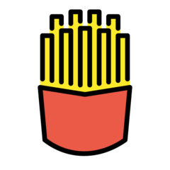 How French Fries emoji looks on Openmoji.