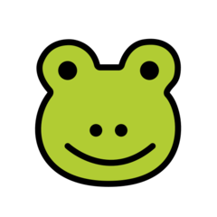 How Frog emoji looks on Openmoji.