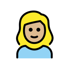 Hvordan Pige: medium til lys teint emoji ser ud på Openmoji.