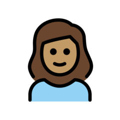 How Girl: Medium Skin Tone emoji looks on Openmoji.