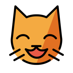 Wie Grinsende Katze mit lachenden Augen Emoji auf Openmoji aussieht.