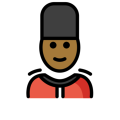 How Guard: Medium-Dark Skin Tone emoji looks on Openmoji.