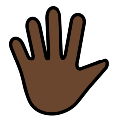 How Hand with Fingers Splayed: Dark Skin Tone emoji looks on Openmoji.