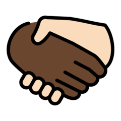 How Handshake: Dark Skin Tone, Light Skin Tone emoji looks on Openmoji.