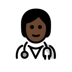 A quoi ressemblent les emoji Professionnel de la santé (tous genres): peau foncée sur Openmoji.