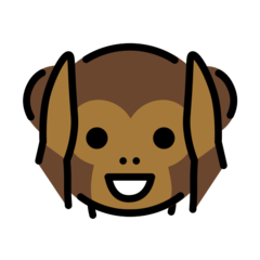 How Hear-No-Evil Monkey emoji looks on Openmoji.