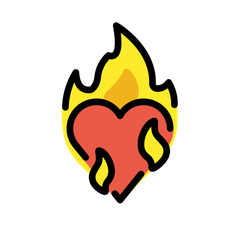 Come Cuore in fiamme emoji appare su Openmoji.