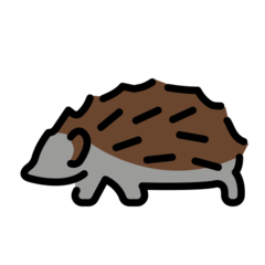 How Hedgehog emoji looks on Openmoji.