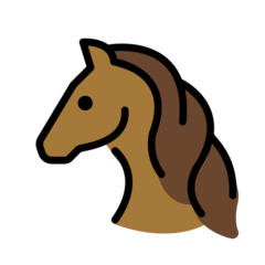 Cómo se ve el emoji Cara de caballo en Openmoji.