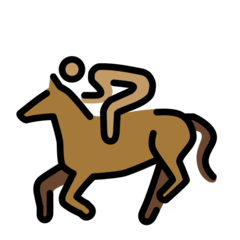 How Horse Racing: Medium Skin Tone emoji looks on Openmoji.