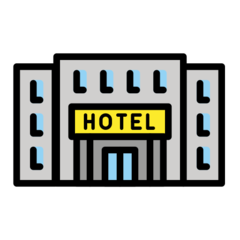 How Hotel emoji looks on Openmoji.