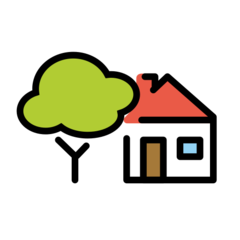 How House with Garden emoji looks on Openmoji.