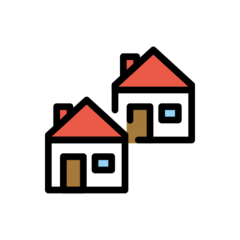 How Houses emoji looks on Openmoji.