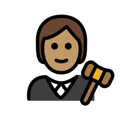 Jak wygląda emoji Sędzia: karnacja średnia w Openmoji.