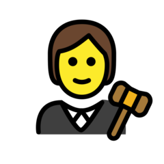 Como o emoji do Juiz no tribunal é exibido no Openmoji.