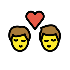 Como o emoji do Beijo: homem e homem é exibido no Openmoji.