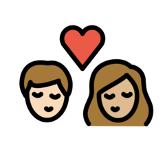 A quoi ressemblent les emoji Bisou : adulte, adulte, peau claire et peau moyennement claire sur Openmoji.