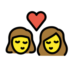 How Kiss: Woman, Woman emoji looks on Openmoji.