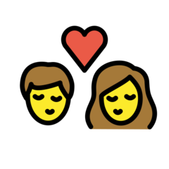 Como o emoji do Beijo é exibido no Openmoji.