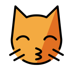 How Kissing Cat emoji looks on Openmoji.