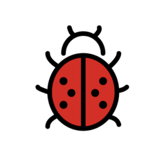 How Lady Beetle emoji looks on Openmoji.