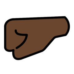 How Left-Facing Fist: Dark Skin Tone emoji looks on Openmoji.