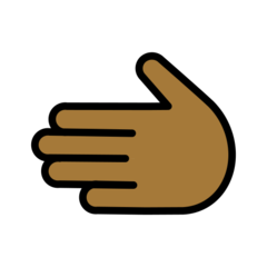 How Leftwards Hand: Medium-Dark Skin Tone emoji looks on Openmoji.