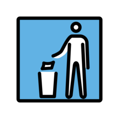 How Litter in Bin Sign emoji looks on Openmoji.