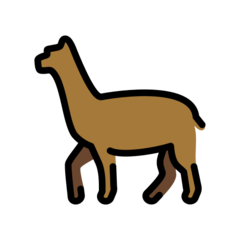 Bagaimana Llama emoji terlihat di Openmoji.