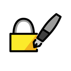 How Locked with Pen emoji looks on Openmoji.