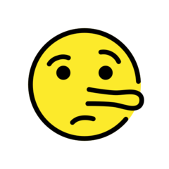 How Lying Face emoji looks on Openmoji.