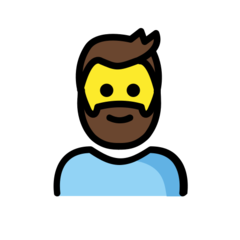 Bagaimana Person: Beard emoji terlihat di Openmoji.