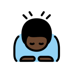 How Man Bowing: Dark Skin Tone emoji looks on Openmoji.