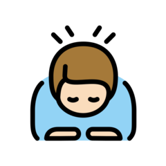 How Man Bowing: Light Skin Tone emoji looks on Openmoji.