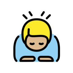 How Man Bowing: Medium-Light Skin Tone emoji looks on Openmoji.