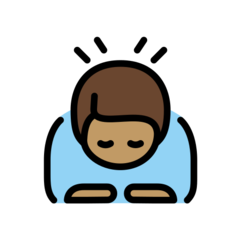 How Man Bowing: Medium Skin Tone emoji looks on Openmoji.