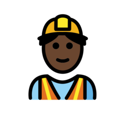 How Man Construction Worker: Dark Skin Tone emoji looks on Openmoji.