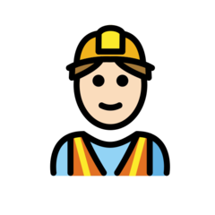 How Man Construction Worker: Light Skin Tone emoji looks on Openmoji.