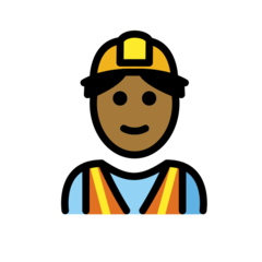 How Man Construction Worker: Medium-Dark Skin Tone emoji looks on Openmoji.