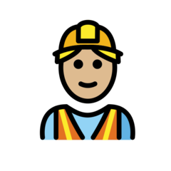 How Man Construction Worker: Medium-Light Skin Tone emoji looks on Openmoji.