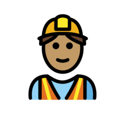 How Man Construction Worker: Medium Skin Tone emoji looks on Openmoji.