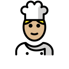 How Man Cook: Medium-Light Skin Tone emoji looks on Openmoji.