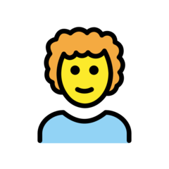 Como o emoji do Homem: cabelo cacheado é exibido no Openmoji.