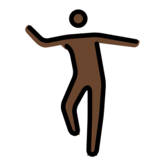 How Man Dancing: Dark Skin Tone emoji looks on Openmoji.