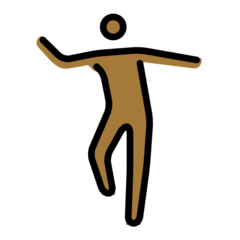 How Man Dancing: Medium-Dark Skin Tone emoji looks on Openmoji.